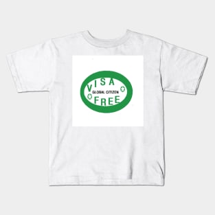 Global Citizen Visa Free on White Background Kids T-Shirt